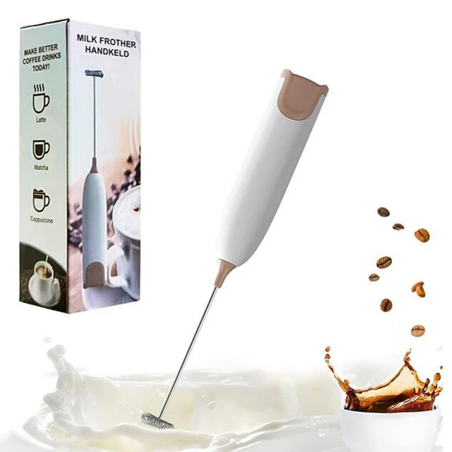 Milk Frother Handheld Battery Operated Electric Foam Maker For Coffee,  Latte, Cappuccino, Hot Chocolate, Whisk Drink Mixer - AliExpress