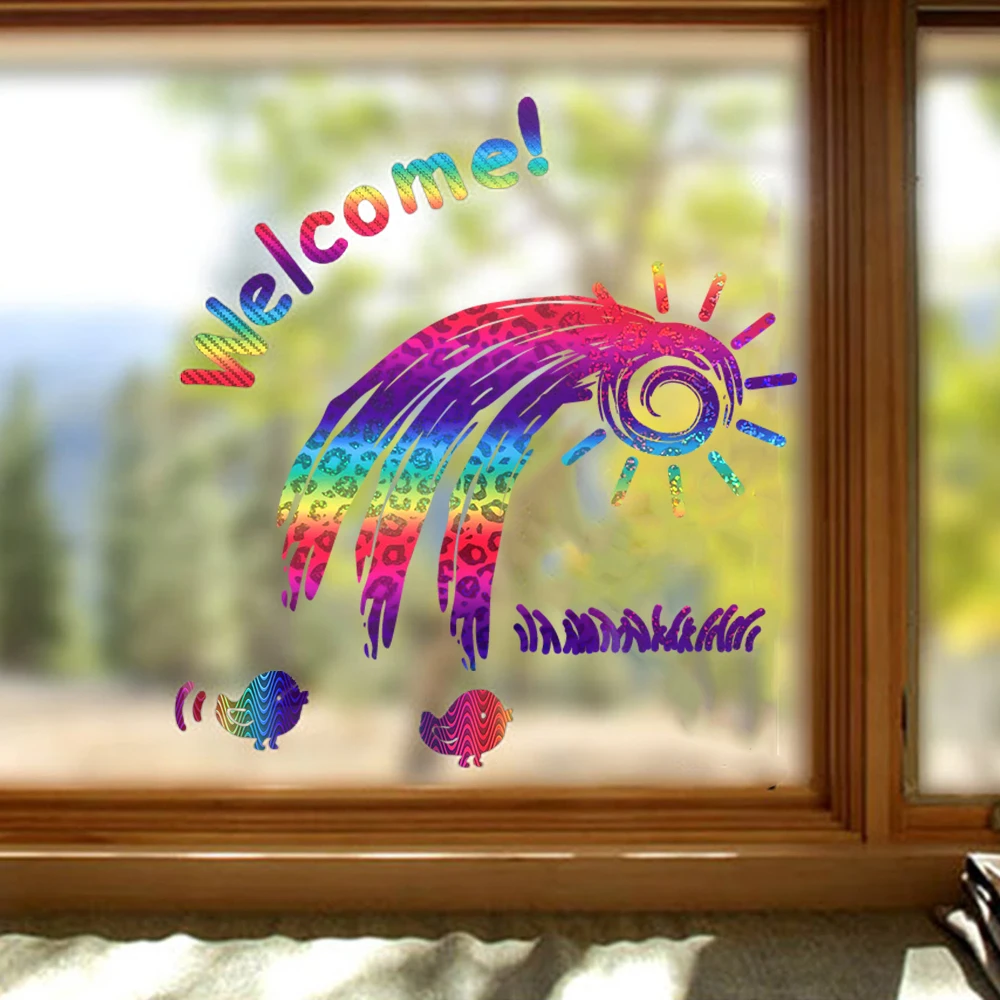 Holographic Rainbow Adhesive Vinyl for Indoor & Outdoor Holiday Decorations