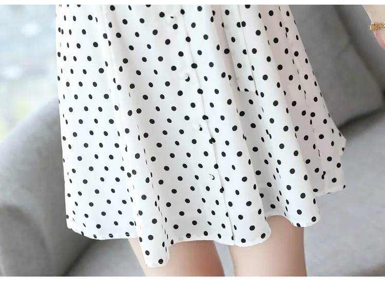 Short Dresses Women 2022 Summer Dresses Woman Casual Chiffon Bandage Sexy Black White Floral Mini Polka Dot Dress V-neck 8595# bodycon dress