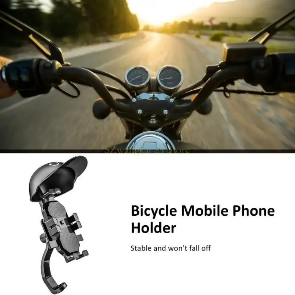 Motorcycle Handle Mount Rainproof Small Helmet Rider Motorcycle Mobile Phone Holder Sunshade Portable Mini Parasol Phone Support