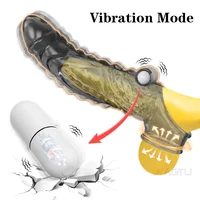 Wiederverwendbare G-punkt Vagina Vibrator Cock Ring Silikon Verzögerung Ejakulation Stärkere Erektion Klitoris ButtPlug Anal Erwachsene Sex Spielzeug Männer 3
