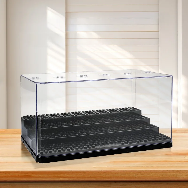 Large Transparent Step Display Stand ible  Figure Storage Box Toy Display Case Clear Plastic Building Blo Storage...