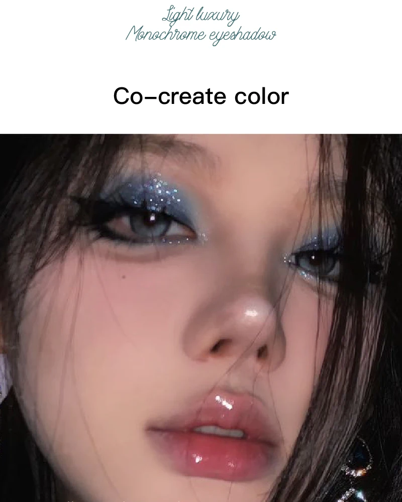 Description Picture 3 of itemMetallic Glitter Eyeshadow Chameleon Sparkling Mousse Shimmer Highlighter Press Powder Ice Purple Pearlescent Eyeshadow Palette