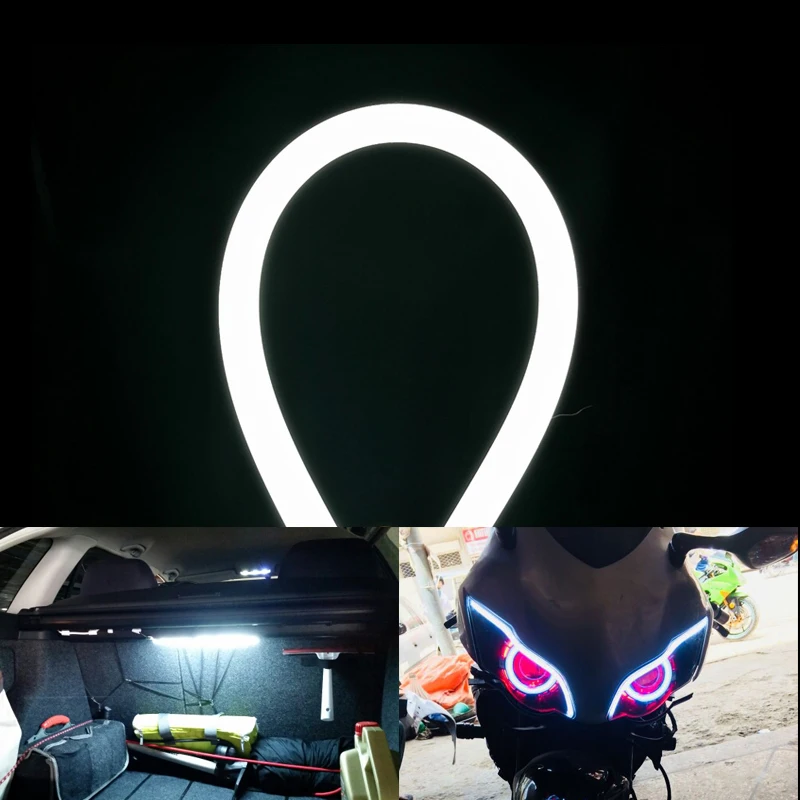 รูปสินค้า แถบไฟ LED แต่งรถ 2 ชิ้น ยืดหยุ่น 12V สัญญาณเลี้ยวกลางวัน