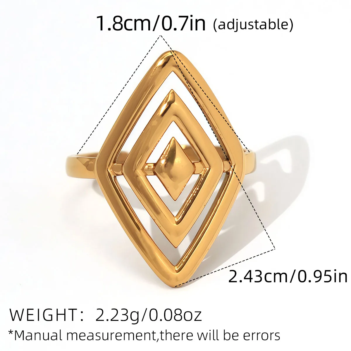 Vintage glatte 18K vergoldete Edelstahlringe für Frauen, geometrischer Kreis, Twist-Statement-Ohrring, Modeschmuck, Bijoux – Detail 1