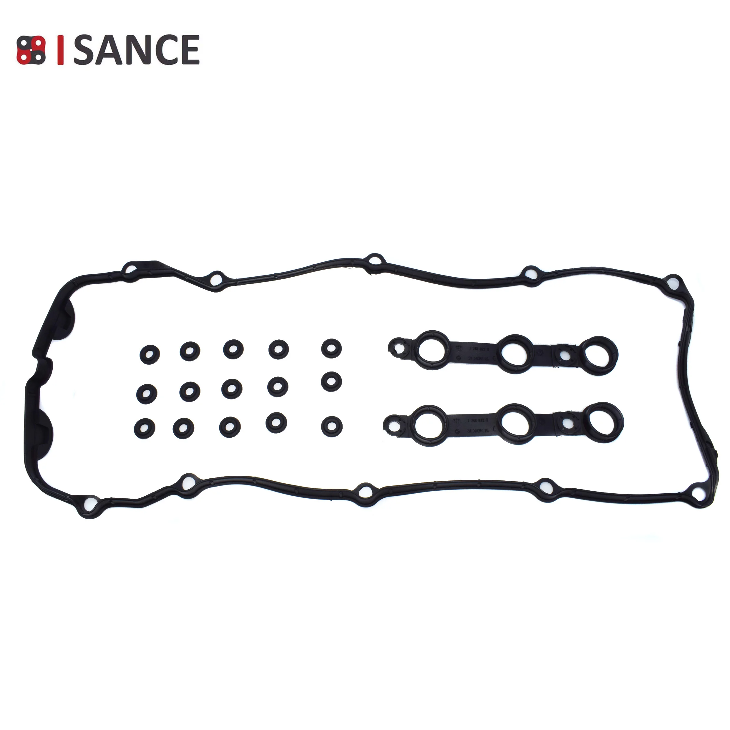 Isance Engine Valve Cover Gasket 15 Bolt Seals 11129070990 For Bmw E46