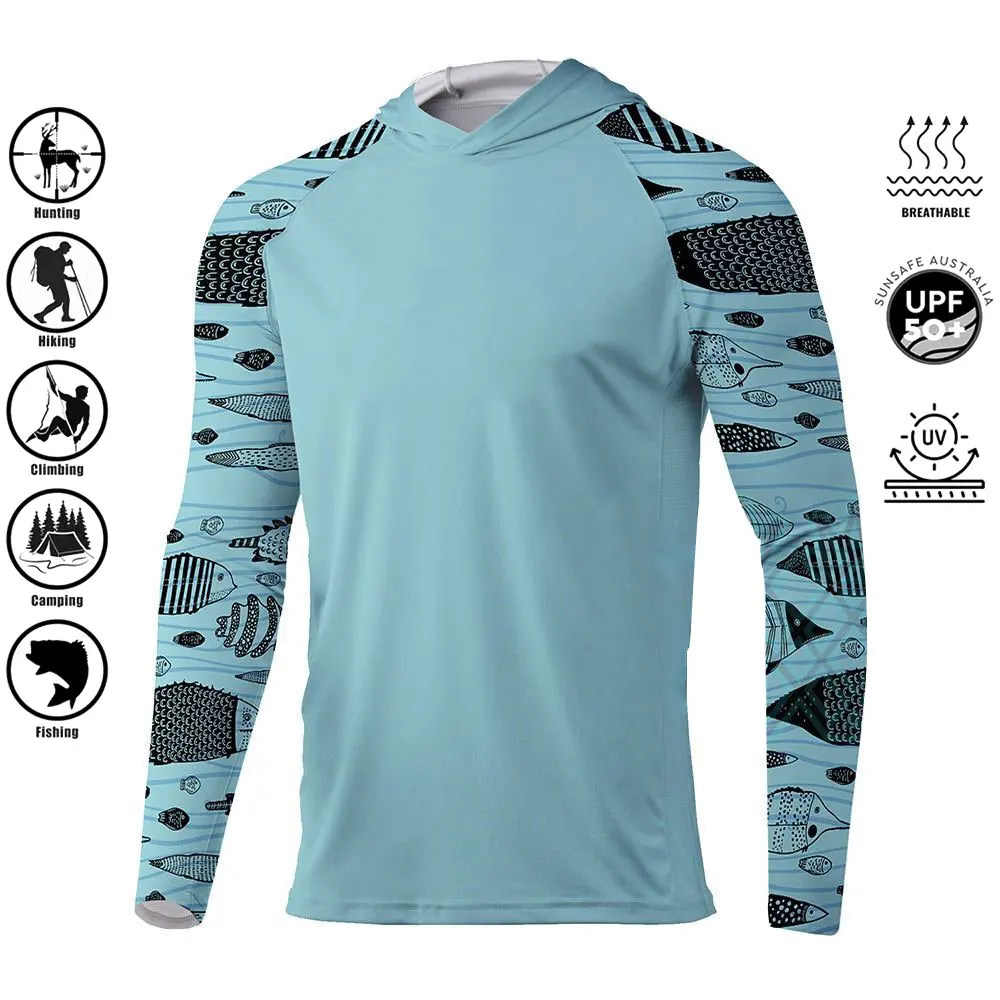 Camisa de pesca con capucha, protección UV UPF 50+, camisetas de secado  rápido, camiseta transpirable que absorbe la humedad para exteriores, ropa  de pesca - AliExpress, image size:1000x1000