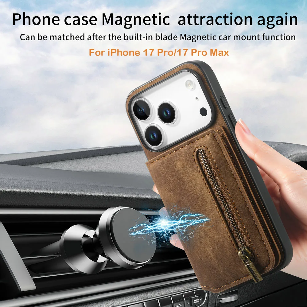 Zipper Wallet Leather Card Holder Case with Enhanced Compatibility