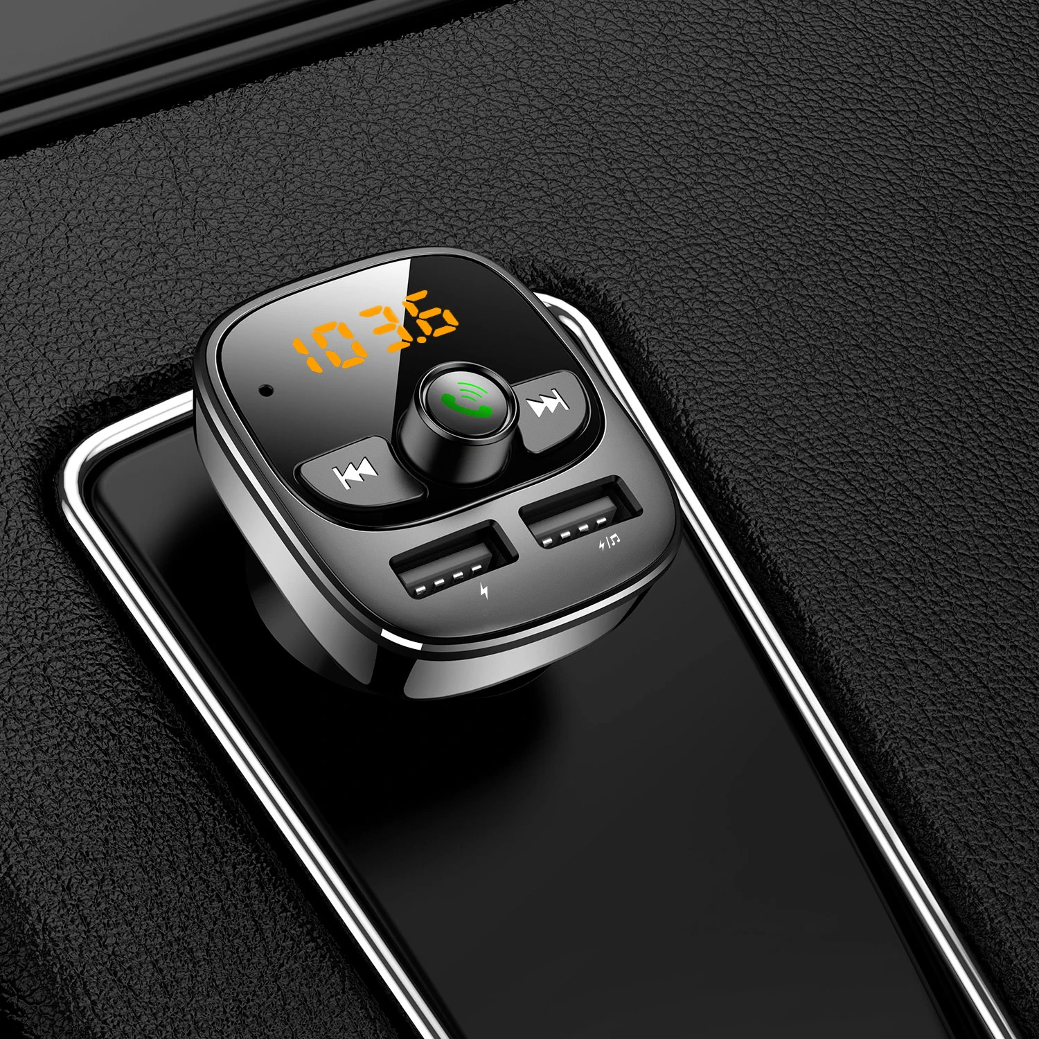 FM Transmitter, Bluetooth FM Transmitter Wireless Radio Adapter Car Kit with Dua