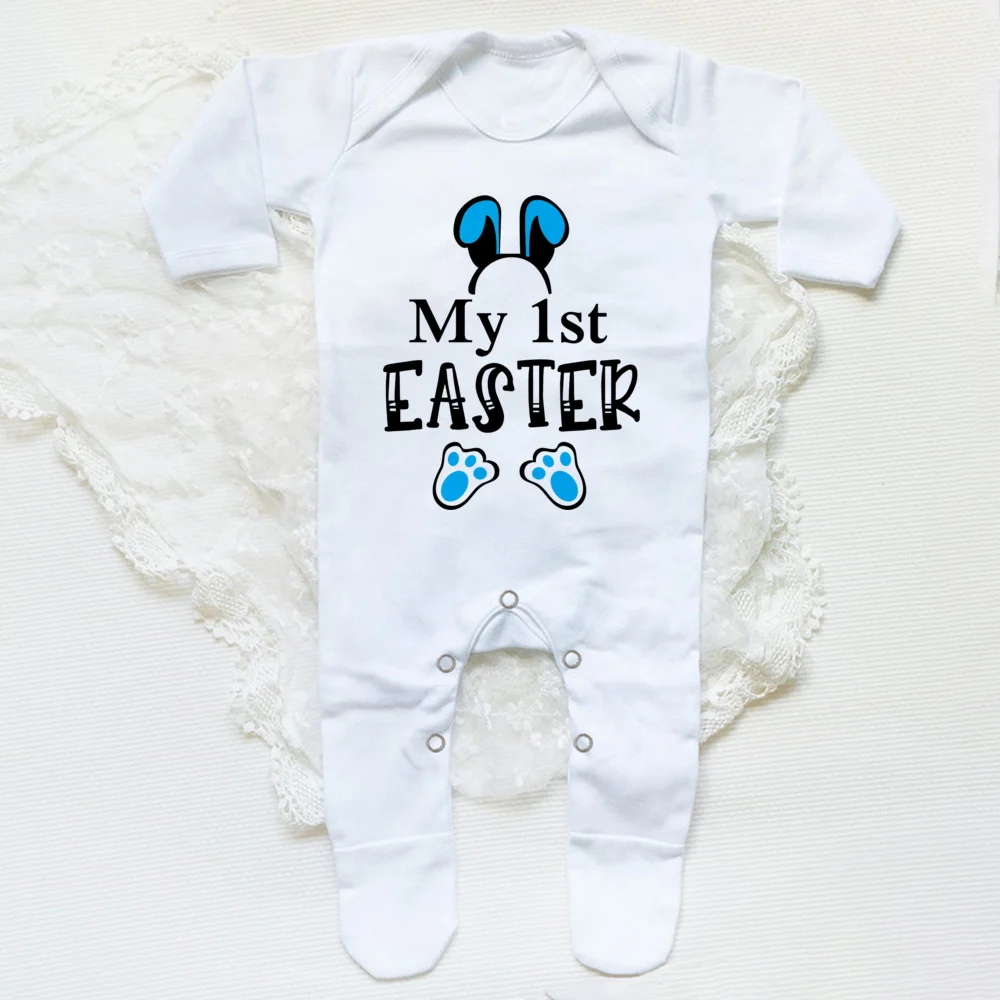 My First Easter Print  Baby Sleepsuit Newbron Babygrow Sleepsuit Baby Girl/ Boy Clothing Infant Easter Day Present  Bodysuits 5