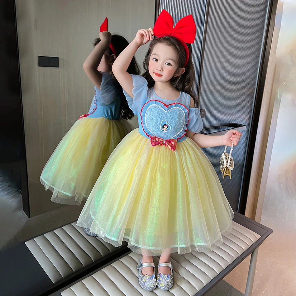 Snow White Cosplay Dress for Girls Princess Party Birthday Gift