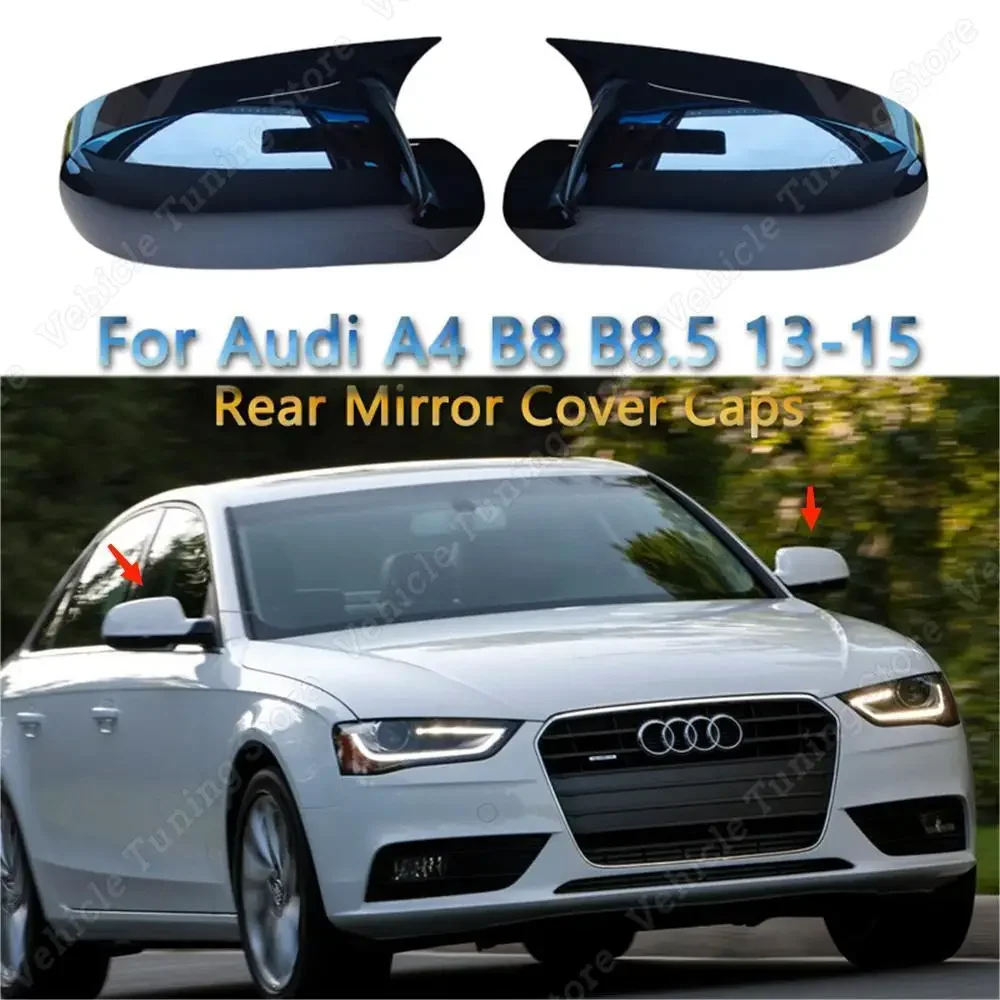 車のミラーカバーアウディ A4 B8 A3 A5 A6 Q3 マットクロームシルバーバックミラーカバー保護キャップ車のスタイリング(
