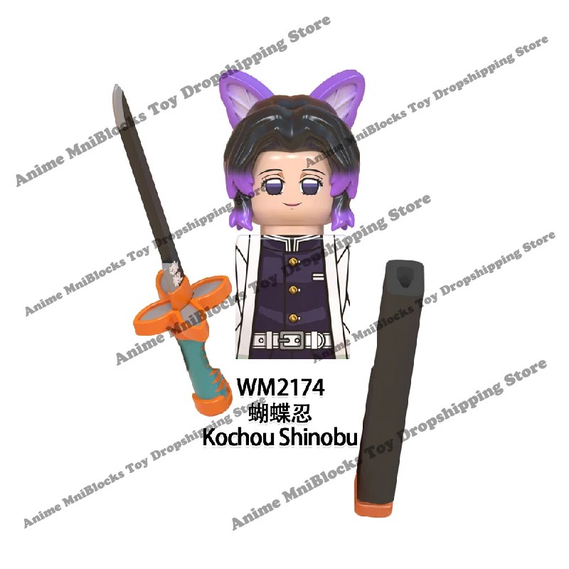 Demon Slayer WM6116 Mini Assemble Dolls Action Toy Figures Tanjirou Nezuko Inosuke Giyuu Kyoujurou Building Blocks WM2176 PG2327