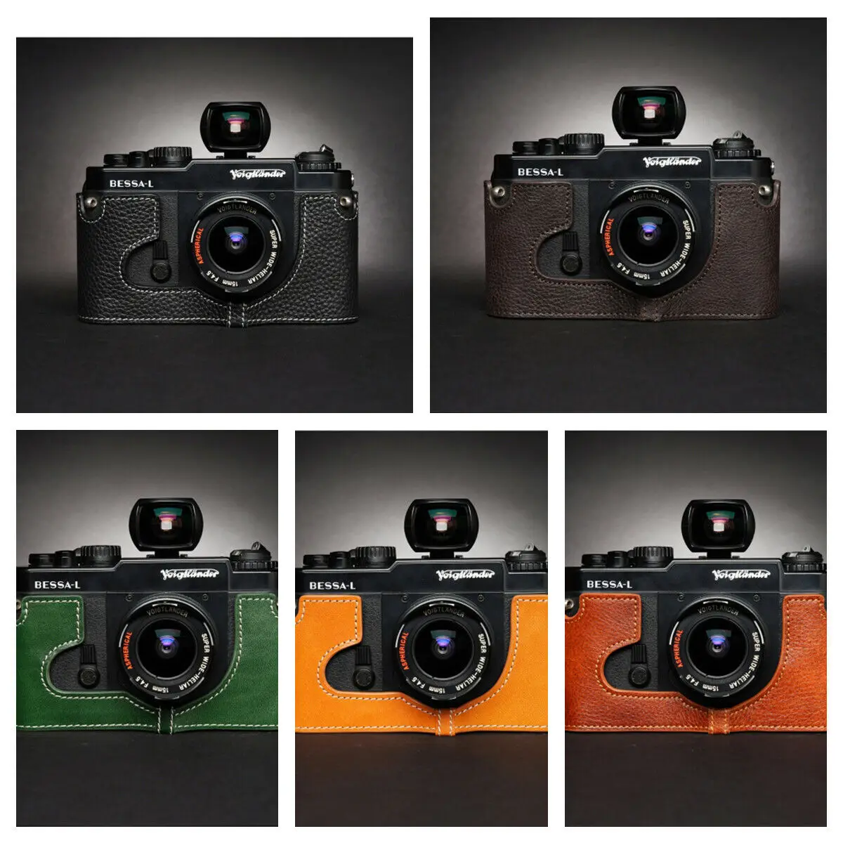 Custodia Per Mezza Fotocamera In Vera Pelle Fatta A Mano Con Strato Superiore Per Bessa R L