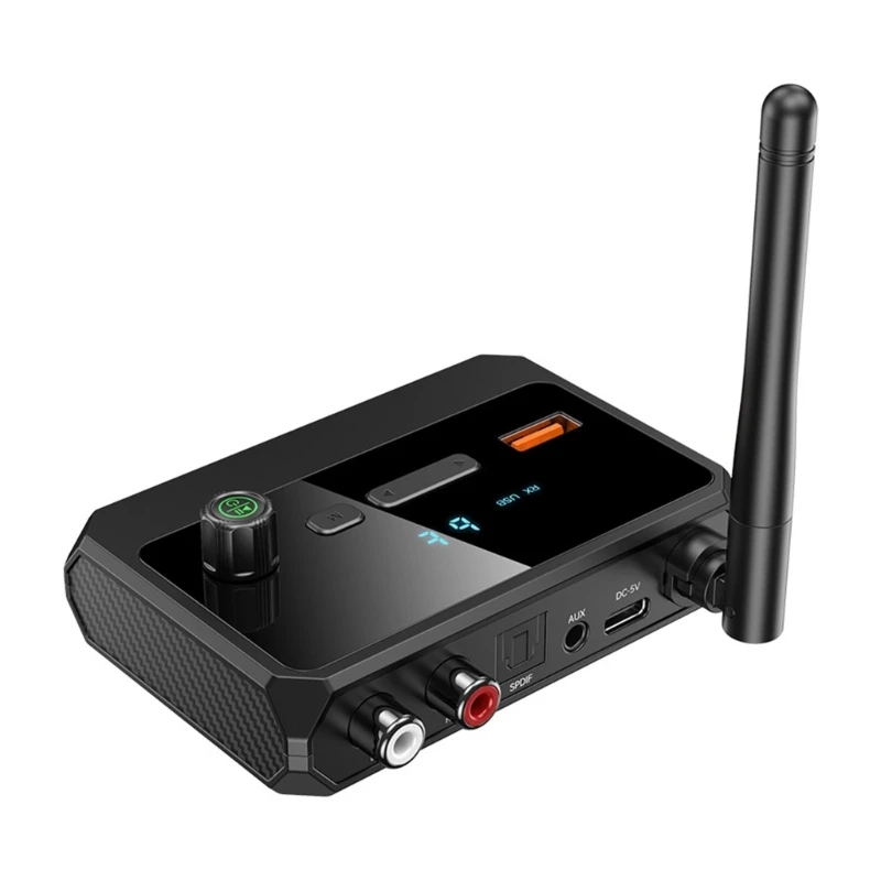 Bluetoothcompatible 5.3 Audios Receiver USB U Disk Play Wireless Adapter with AUX 3.5mm RCA Optical Jacks For Car Speaker