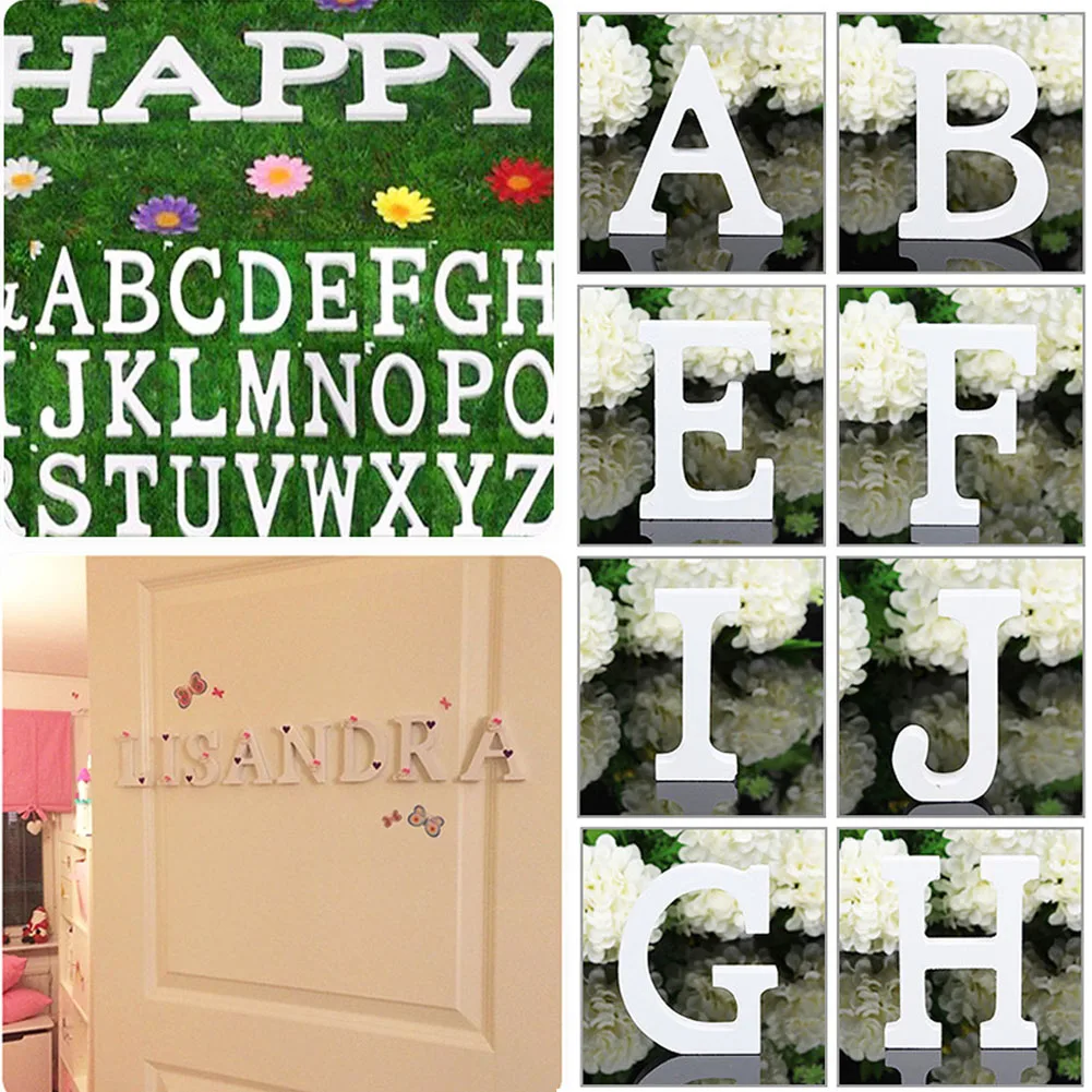 

1Package English Alphabet Letters Wood Number Wooden Household Decorative Mini Wood Ornaments Arts Crafts Letter Digital Display