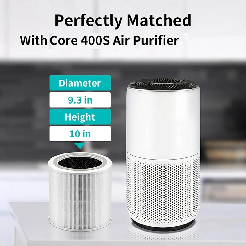 Replacement Filter For Levoit Core 400S 400S-RF Air Purifier, H13 True HEPA  And Activated Carbon With Pre-Filter