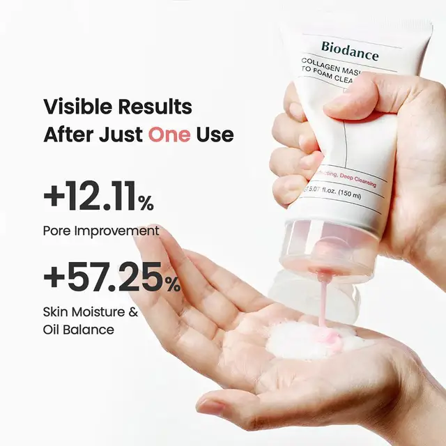 150ml BIODANCE 2-in-1 Collagen Facial Cleanser Foam - Mild Cleansing Deep Cleaning Moisturizing Double Effect Skincare 1