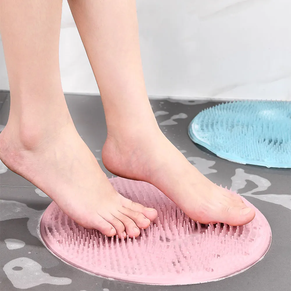 

Sdattor 31cm Round Silicone Bath Massage Cushion Brush For Lazy Wash Feet Clean Dead Skin Bathroom Artifact Back Cushion Shower