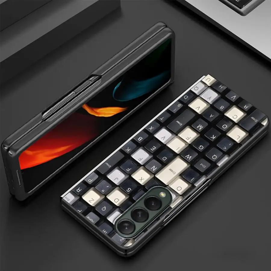 Innovative Foldable Phone Case with Keyboard and Artistic Design