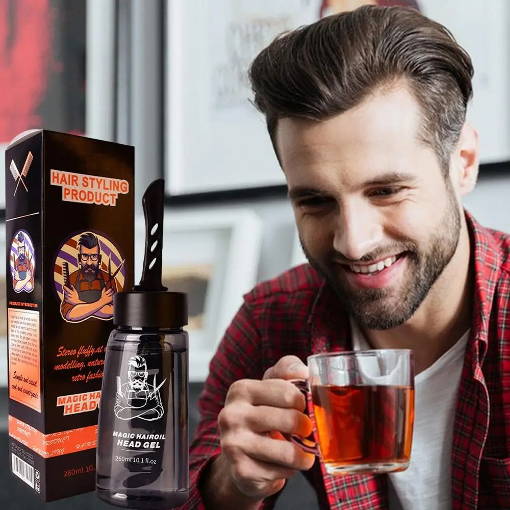 Description Picture 4 of itemMen Hair Styling Gel With Comb 2 In 1 Men Styling Gel With Comb Long-Lasting Fluffy Hair Lightweight Mens Hair Styling Gel Tool