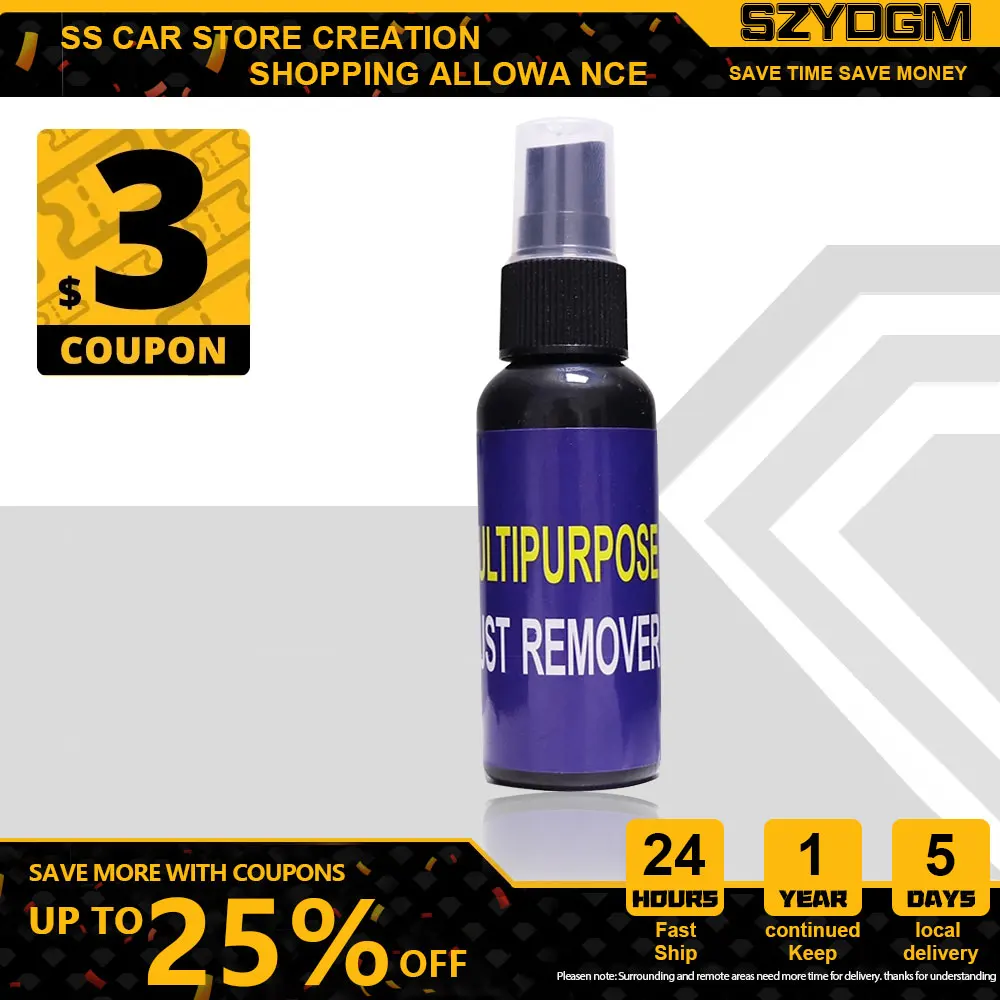 

50ML Auto Window Rust Remover Derusting Spray Car Maintenance Cleaning Rust Converter Rust Remover Multi-Purpose Rust Inhibitor