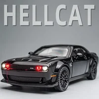 Dodge Challenger Hellcat Toy Car for 1: 32 Scale Die Cast Metel Cars Toy Pull Back Hellcat Model Cars with Sound and Light Hellc 1