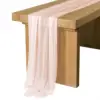 Semi-Sheer Pink Table Runner Chiffon Table Setting Dining Vintage Wedding Party Christmas Banquets Arches Cake Decor 1