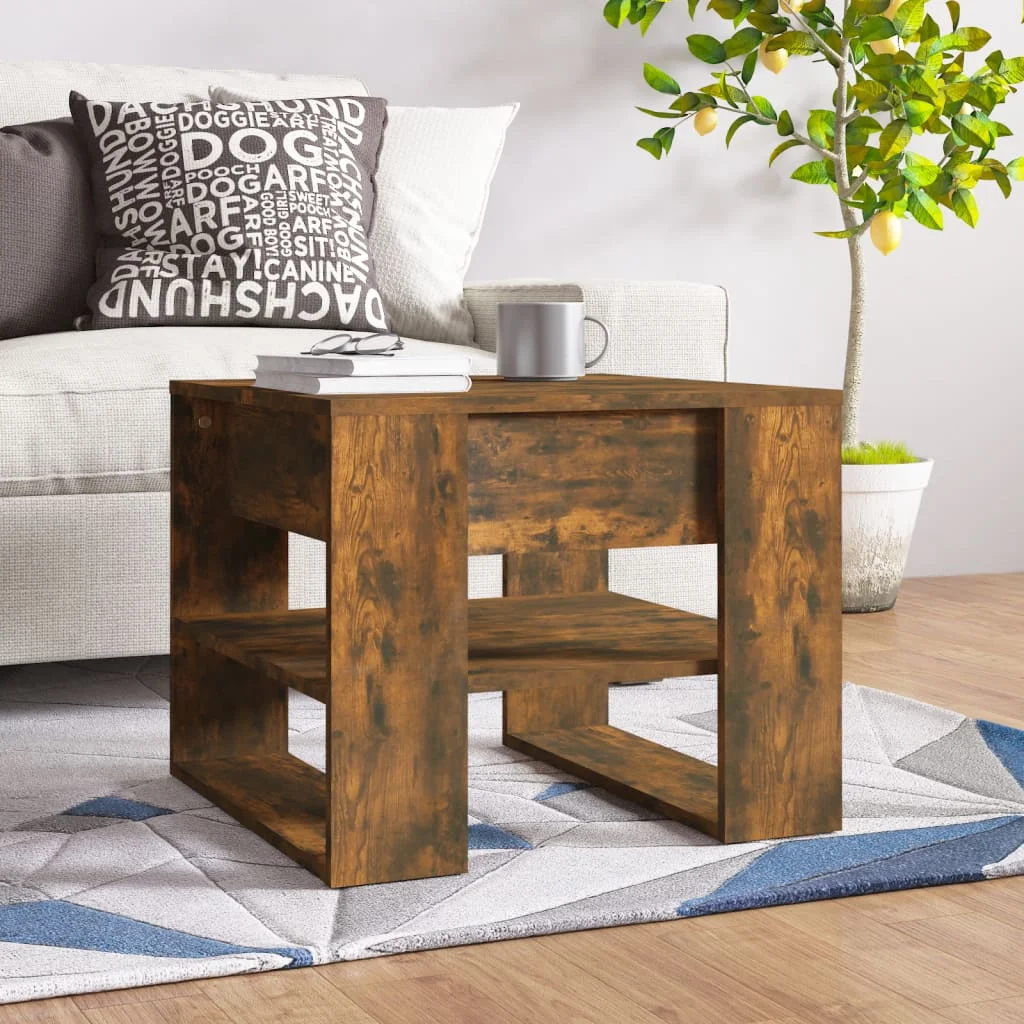 Mesa de centro de roble ahumado, 55,5x55x45 cm, madera de ingeniería, mesa  de té para café, salón, sofá de diseño simple, mesa de centro pequeña para  oficina - AliExpress