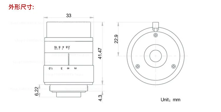 6 million lens MVL-HF0628M-6MPE 0828 1228 1628 Industrial camera c-port fixed fo