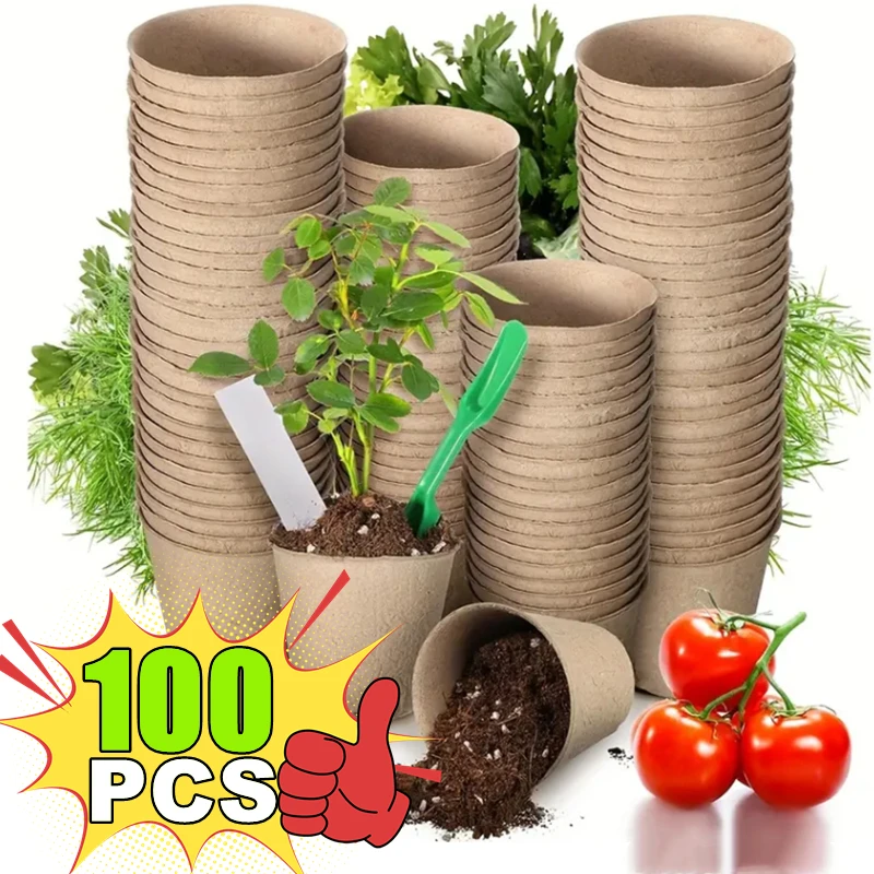 100PCS 6CM Seed Starter Pots, Seed Starter Kit, Transplant Seedlings
