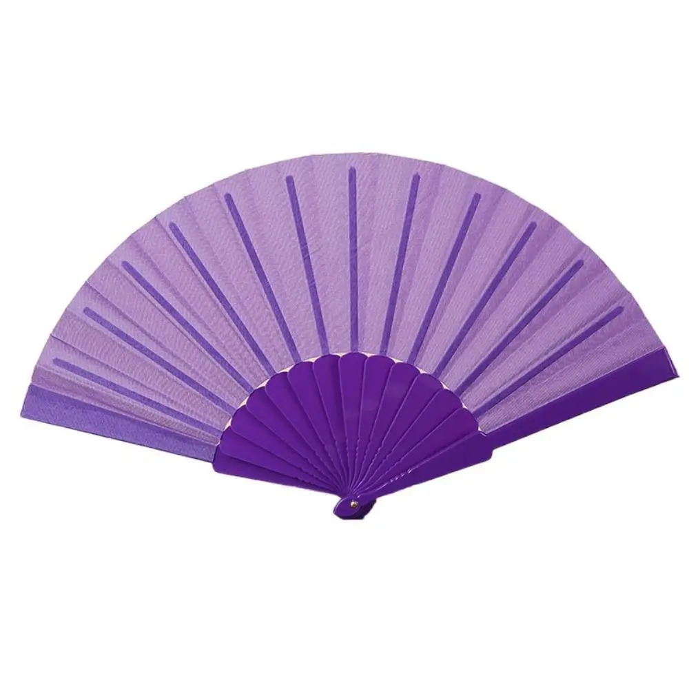 Portable Folding Fan Plain Plastic Cloth Hand Fan Chinese Elegant Fabric Hand Fan for Weddings Travel Party Dancing Cosplay 3