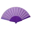 Portable Folding Fan Plain Plastic Cloth Hand Fan Chinese Elegant Fabric Hand Fan for Weddings Travel Party Dancing Cosplay 3