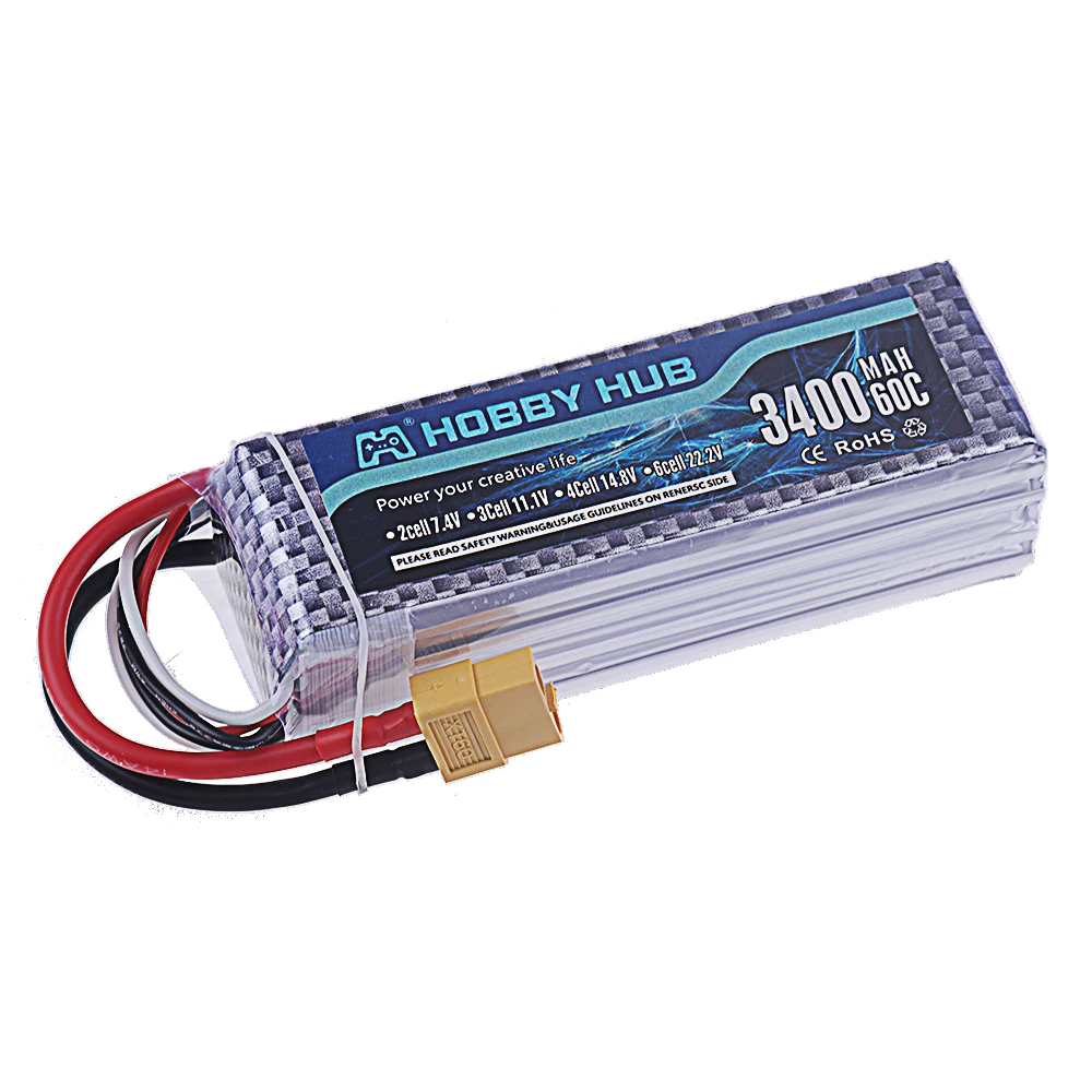 Batterie LiPo 7.4V 1500mAh pour drone RC avec connecteur XT30