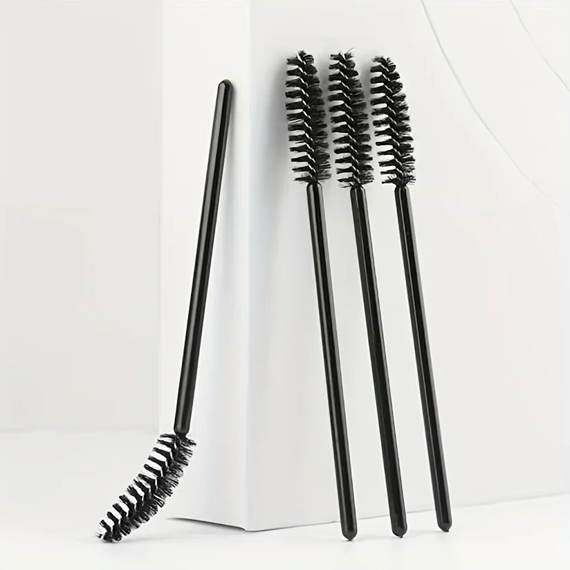 25PCS Vegan Lash & Brow Brushes - Latex-Free Spoolie Wands for Extensions & Mascara, Salon & Travel Kit