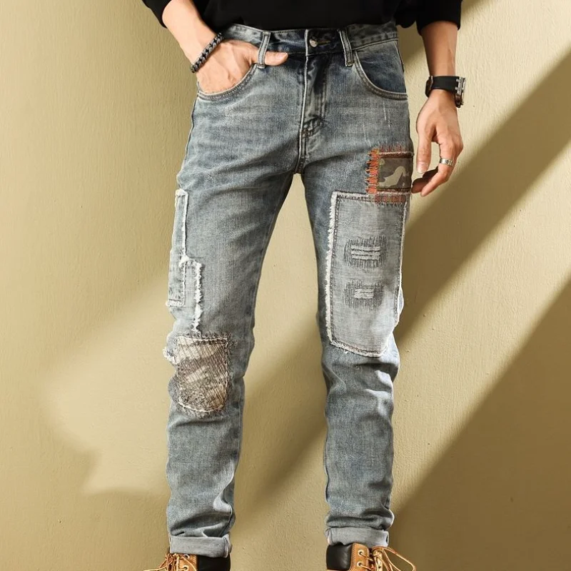 Harem Jeans for Men Vintage Korean Fashion Summer Mens Cowboy Pants Elastic Slim Fit Cotton Retro Free Shipping Stretch Trousers