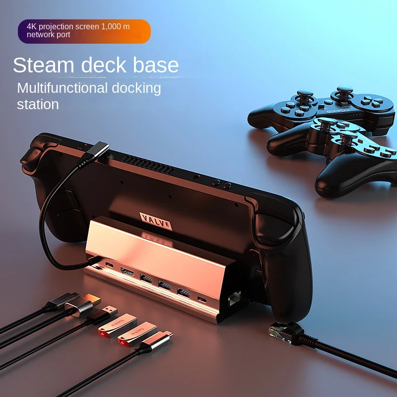 

For Steam Deck USB HUB Base Multi-Function Docking Station HDMI HD 4K60HZ 7-in-1 Game Docking Station Computer Expansion
