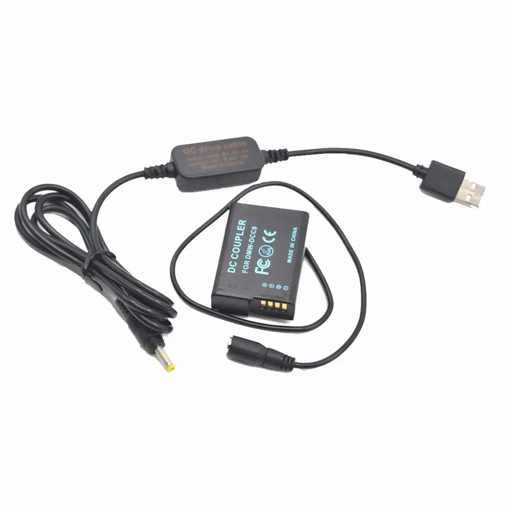 DMW-AC8 mobile power bank 5V USB cable+DMW-DCC9 DMW-BLD10 dummy battery for lumix DMC-GX1 DMC GF2 G3 G3K G3R G3T G3W G3EGK GF2CR