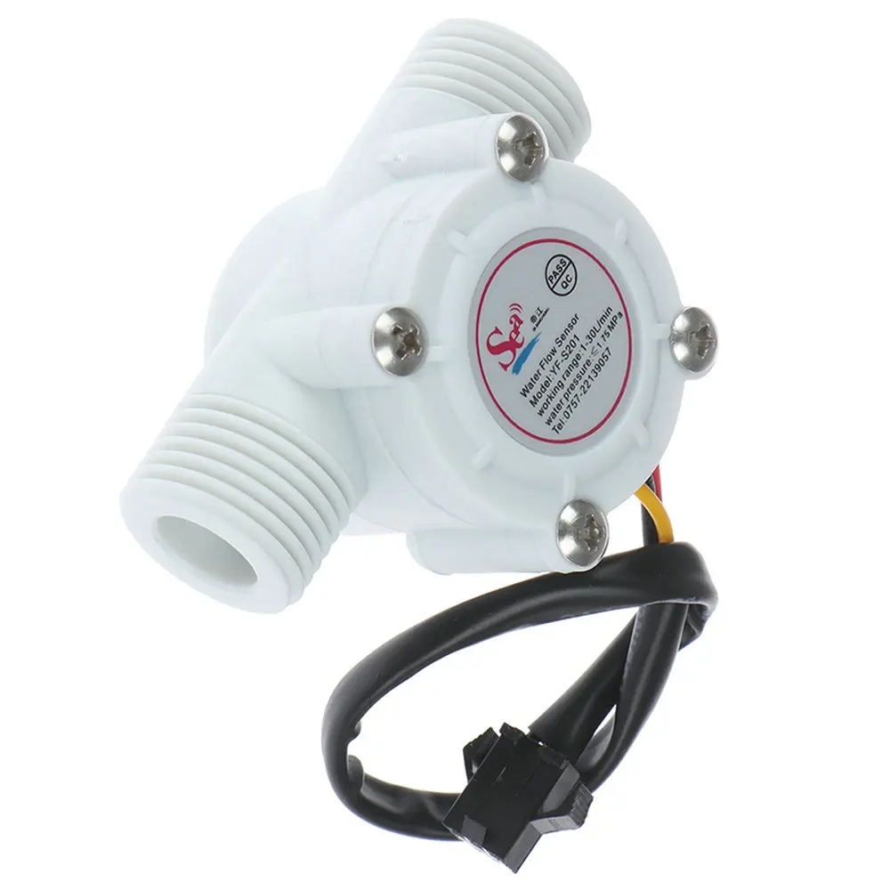 Water Flow Sensor DC 5-18V Flowmeter Hall Flow Sensor Water Control Liquid Switch 1-30L/min 2.0MPa YF-S201