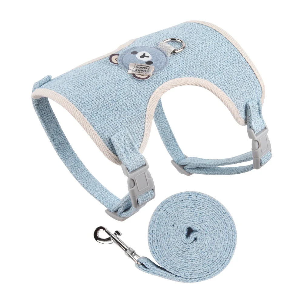 thumbnail image 1 of Lindo juego de arnés y correa para mascotas para perros pequeños y medianos, correa para pasear gatos, chihuahua, conejo, chaleco, arnés, collar para caniche, correa, accesorios para perros, 1 of 5