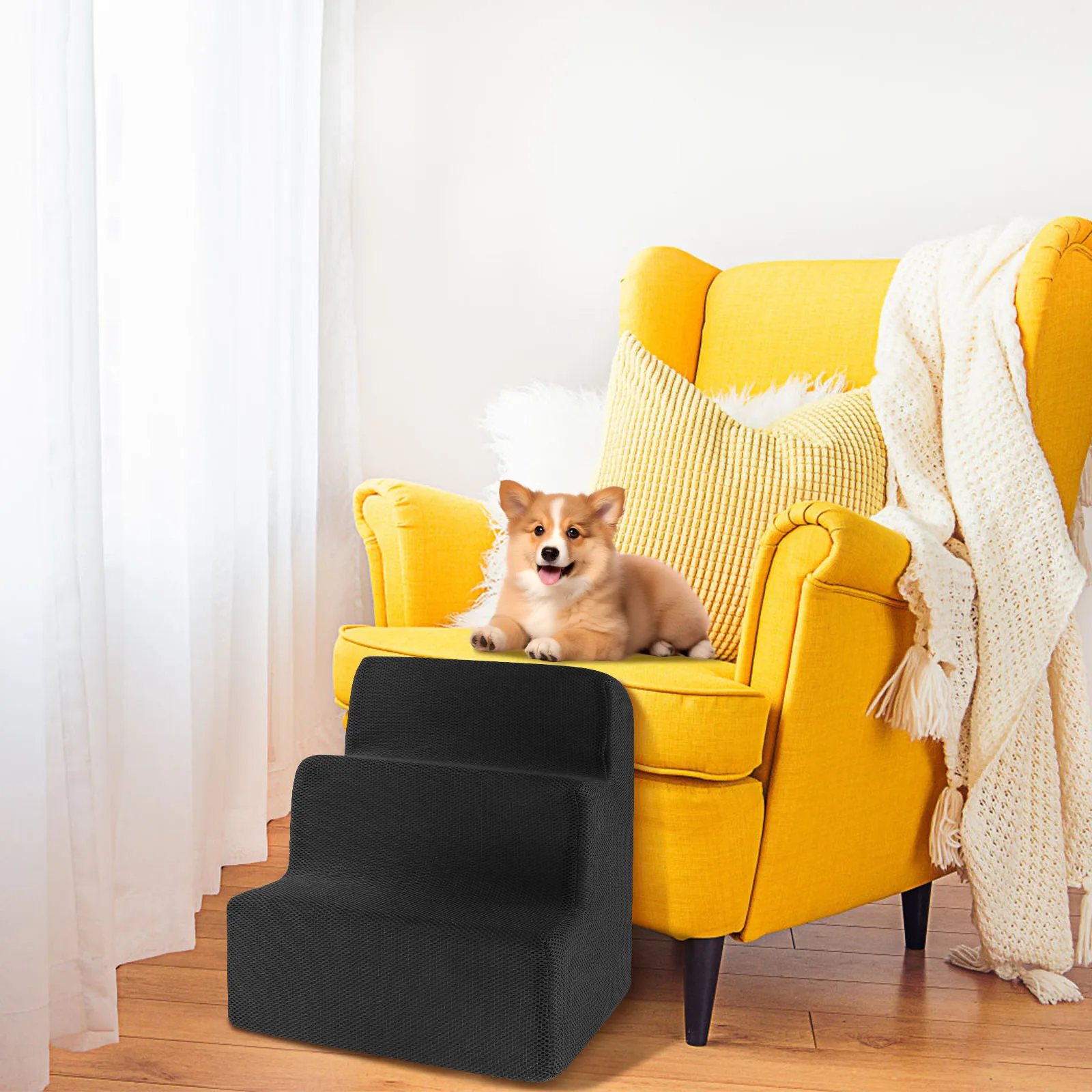 Soft Foam Pet Stairs Ramp for High Bed or Couch