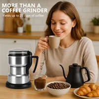 Moulin à café électrique 400W, moulin à épices, grand moulin de cuisine domestique avec poignée, prise EU, pour grains de café, épices, poivre, graines, herbes, aliments secs 4