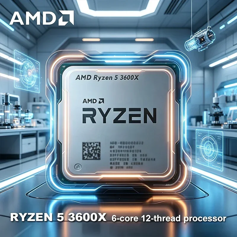 AMD Ryzen 5 3600X 프로세서 ? 6코어 12스레드 3.8GHz 기본 속도, 4.4GHz 최대 부스트 속도, AM4 소켓 32MB L3 캐시 7nm 95W TDP 데스크탑 CPU