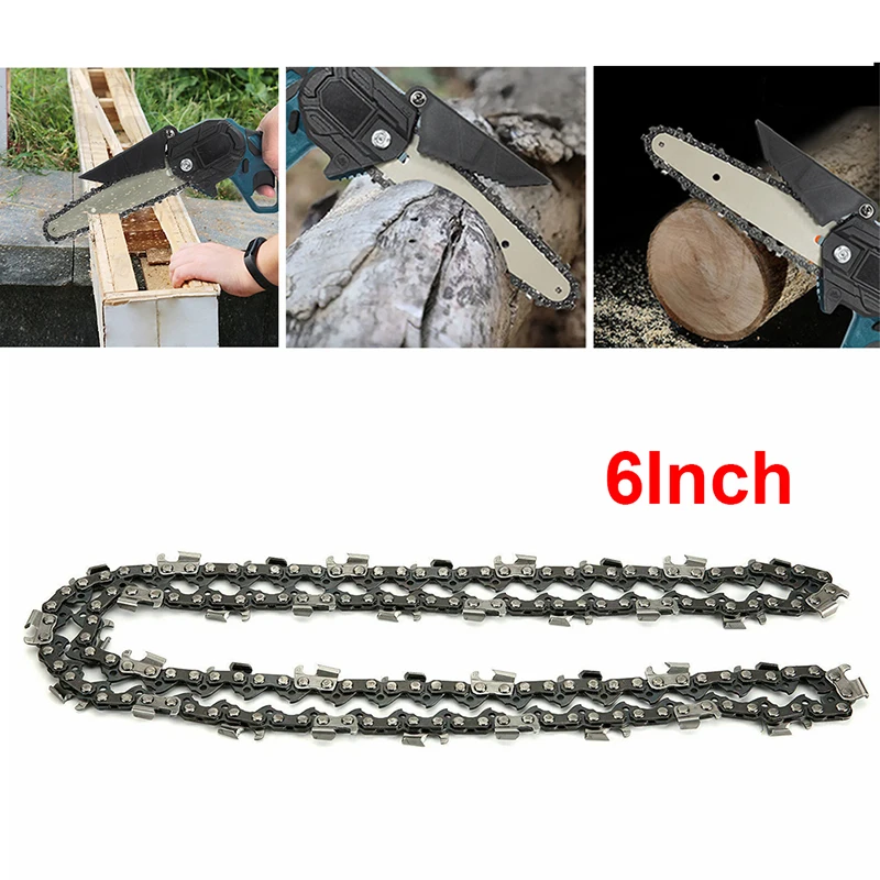 

6Inch Mini Chainsaw Chain with Guide Saw Chain .043" 37 Drive Links 1/4" Pitch Chains for Wood Branch Cutting Electric Saw Part