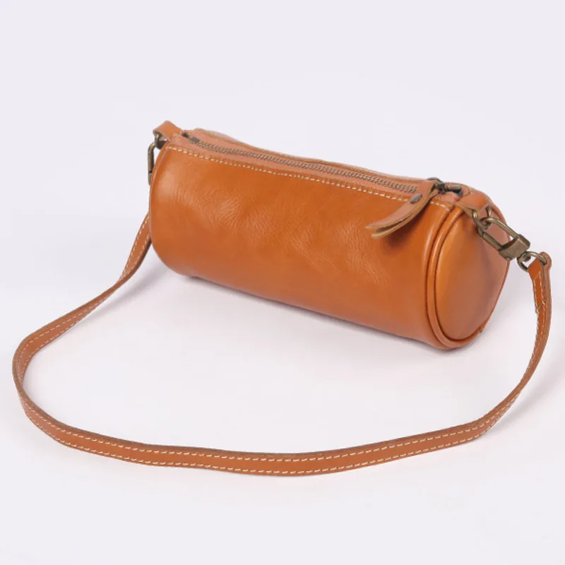 

New Popular Versatile Portable Shoulder Version Fashion Head Layer Cowhide Mobile Phone Underarm Art Crossbody Women's Bag Hot
