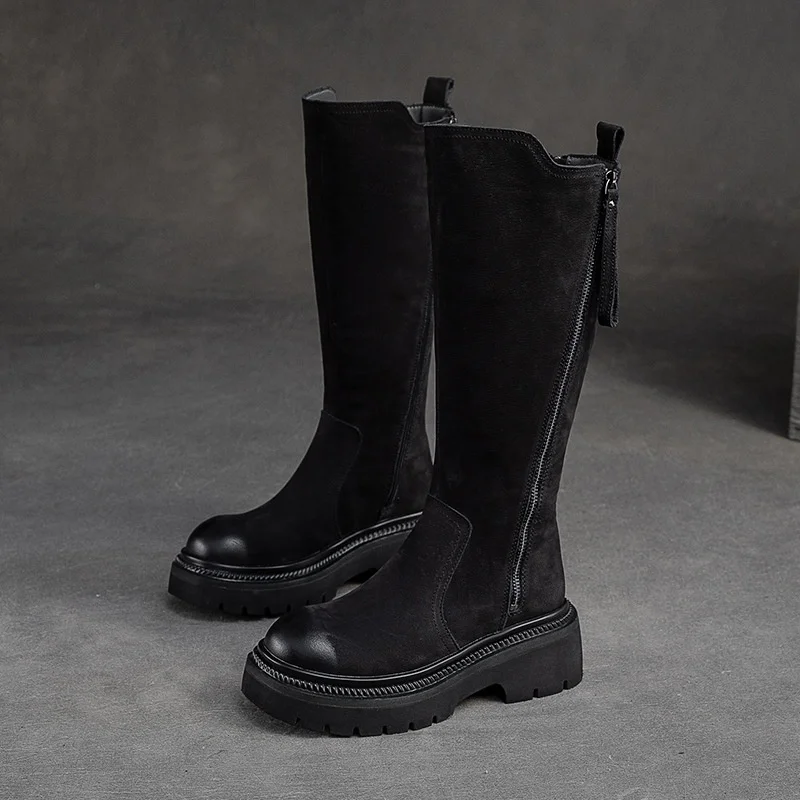 Women Boots Winter Thin High Heel Over-the-knee Boots Rear Zipper Long Shoes Female