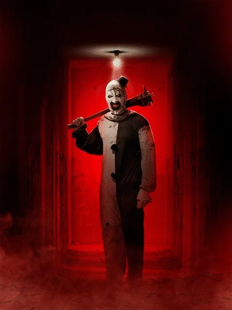 thumbnail image 1 of Póster clásico de la película de terror Chucky & Terrifier 2, impresión retro, arte de pared, pintura en lienzo, imagen para la decoración del hogar de la sala de estar, 1 of 5