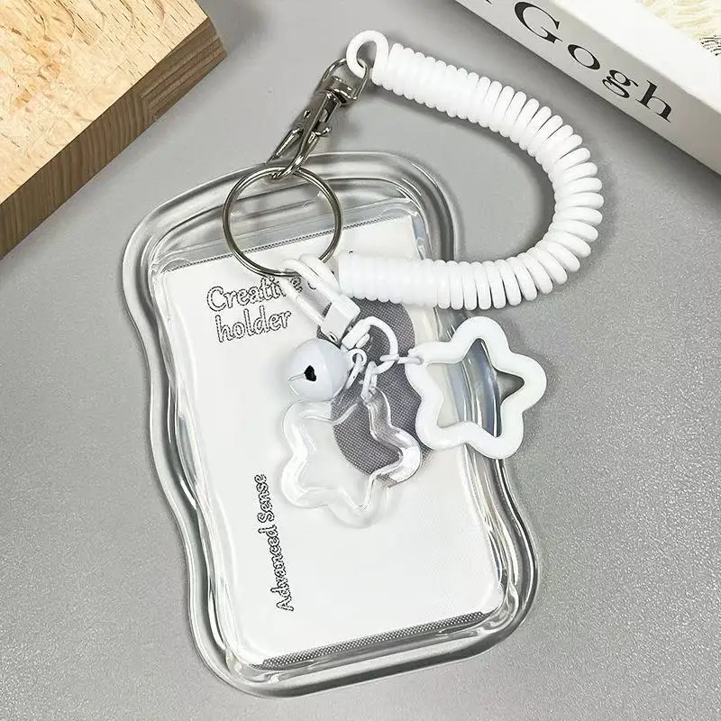 Clear Transparent ID and Card Holder with Star Design Protection