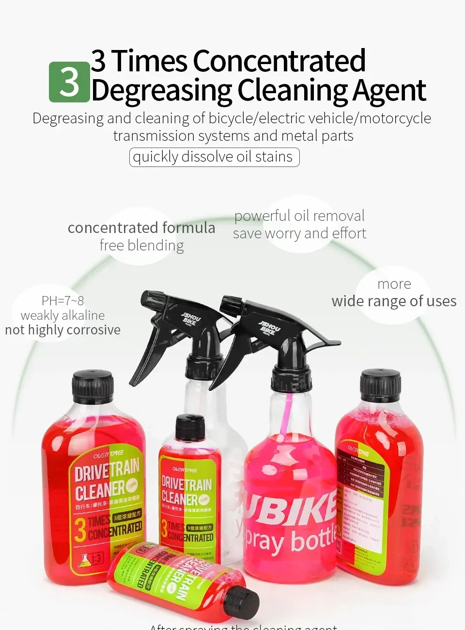 Fahrradkettenreiniger 100 ml Fahrrad-Antriebsstrangreiniger, Reinigungs- und Wartungsflüssigkeit, Entfettungsspray für faltbare Rennrad-MTB-Fahrräder – Detail 3