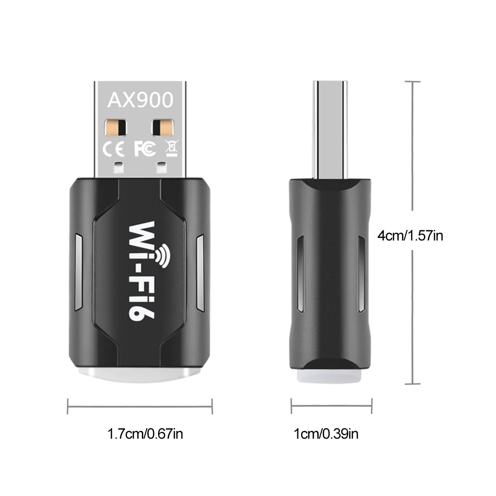 드라이버가 필요 없는 무선 네트워크 카드 듀얼 밴드 WiFi 6 USB 어댑터 900Mbps USB WiFi 동글 2.4G&5GHz PC 컴퓨터용